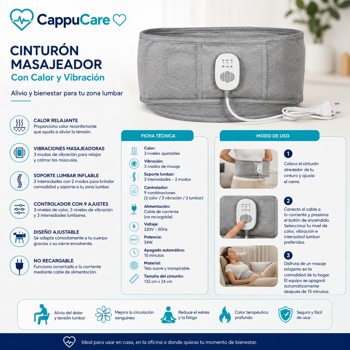 Cinturón Masajeador Lumbar