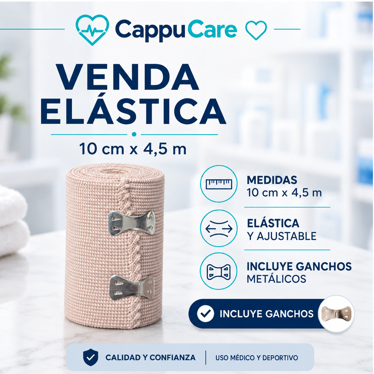 Venda Elástica 10 cm × 4,5