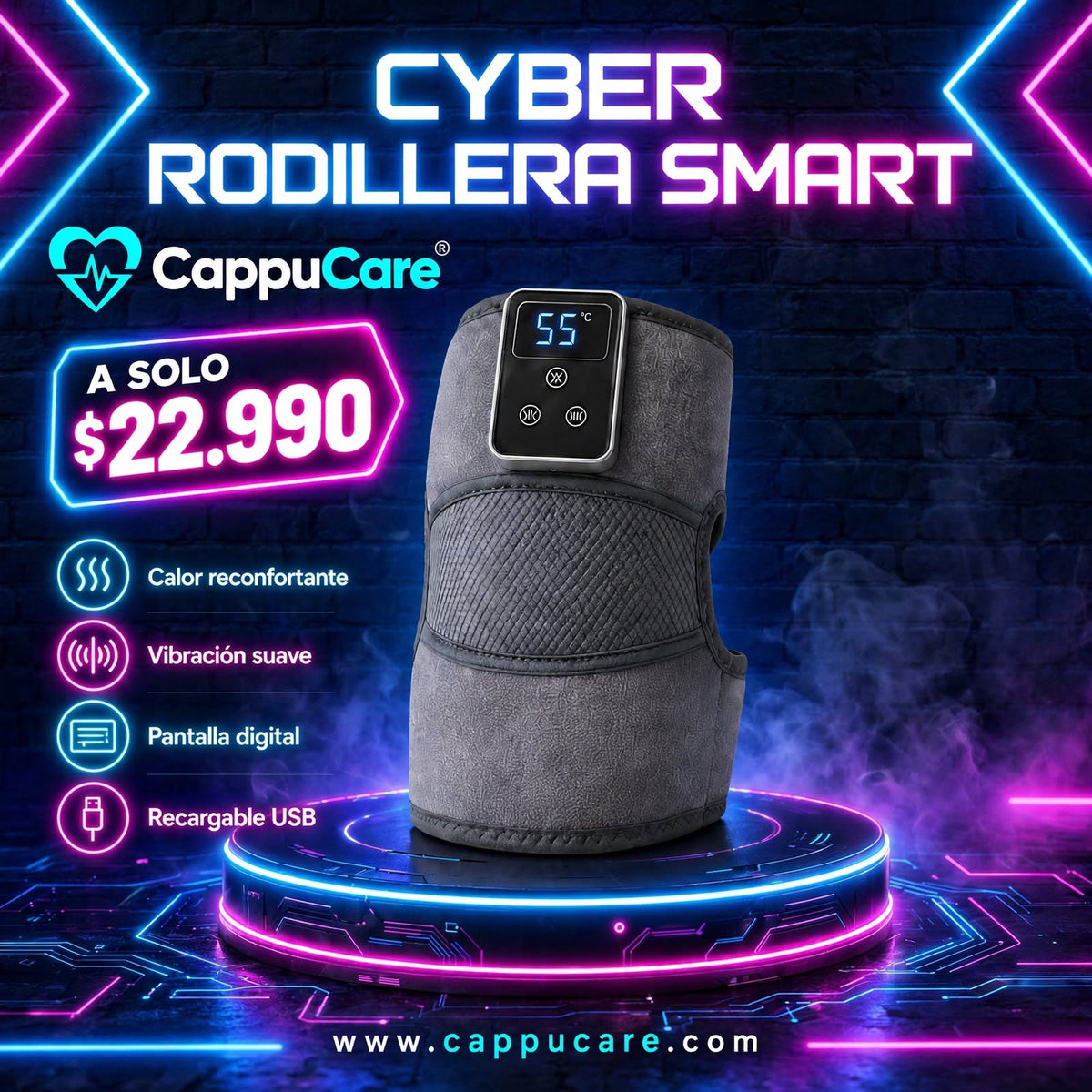 Rodillera Smart con Calor y Vibración